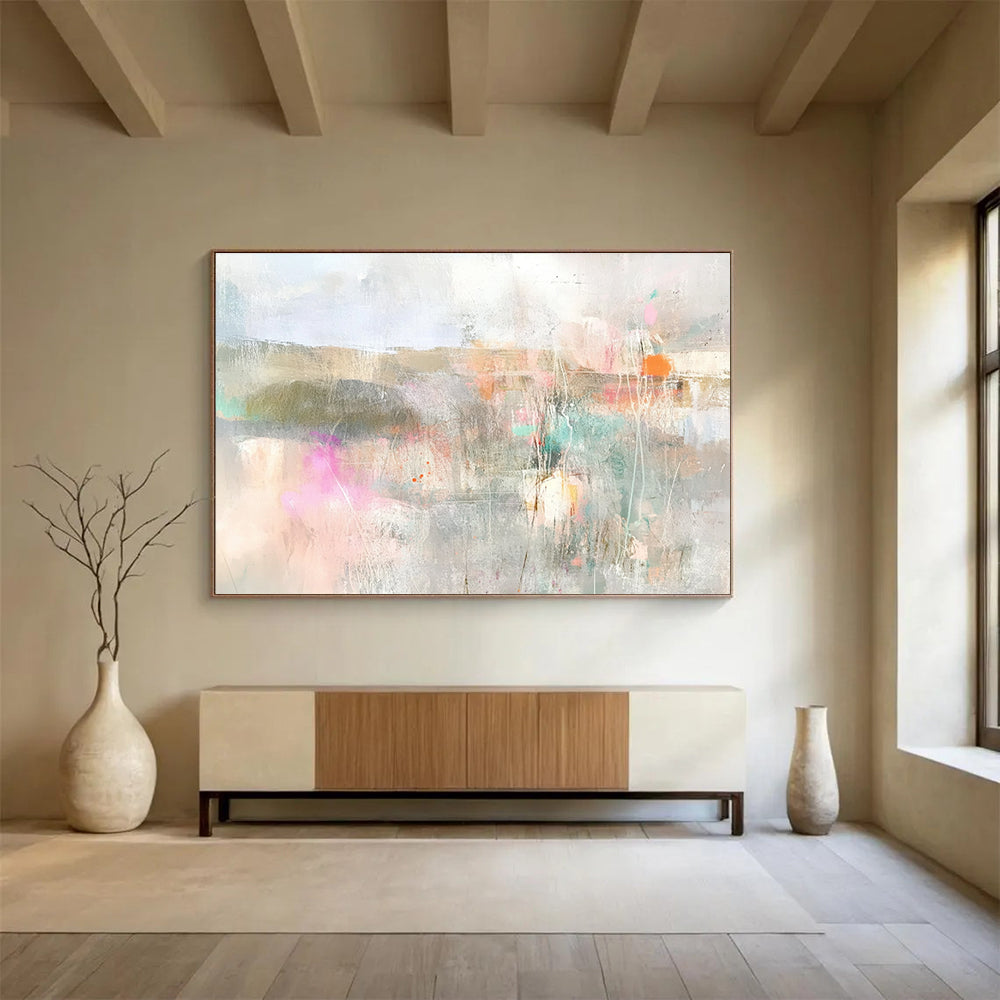 Soft Color Field Abstract Painting with Subtle Textures DYP468
