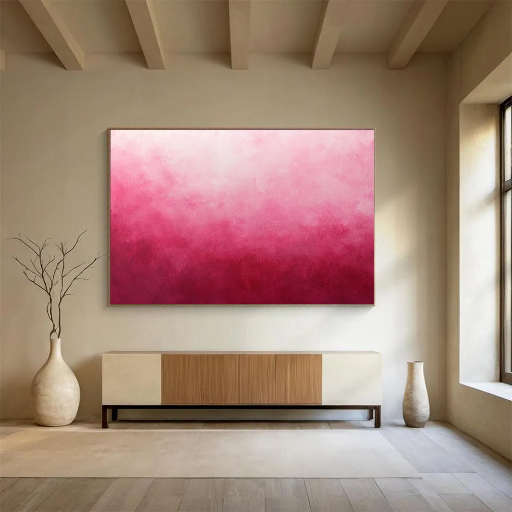 Gradient Pink Abstract Painting with Soft Color Transition DYP429