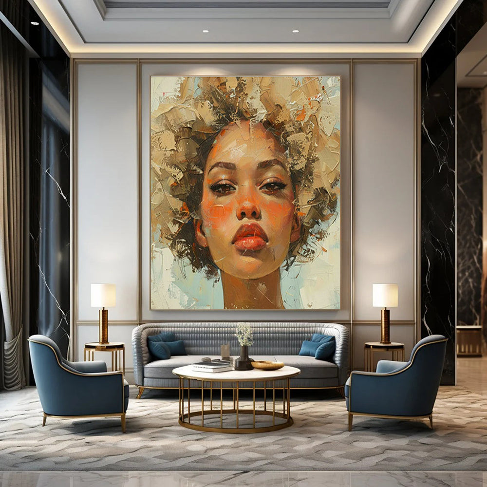 Large Hand-Painted Abstract Art for Bedroom Walk - in Jewelry Closet & Hallway Coat Hook Wall DLZ1737