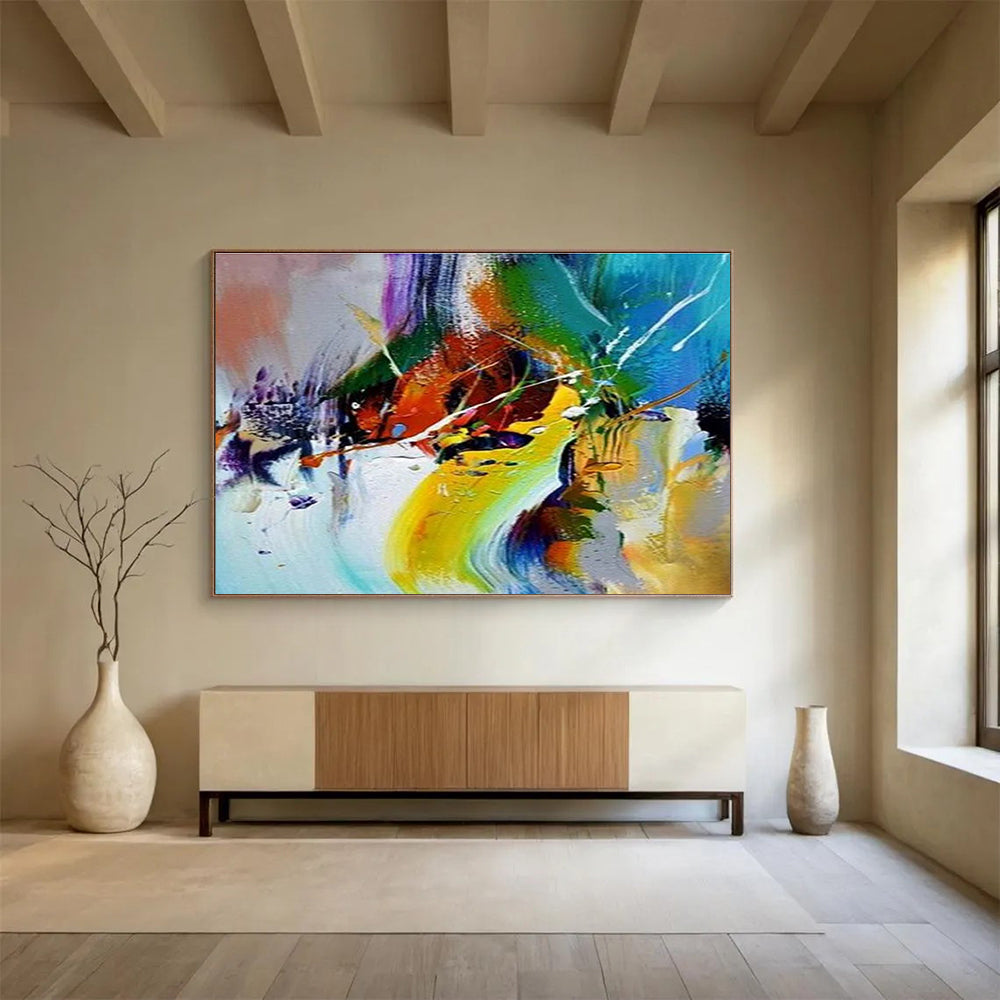 Color - Burst Abstract Painting with Vivid Rainbow Hues THY280