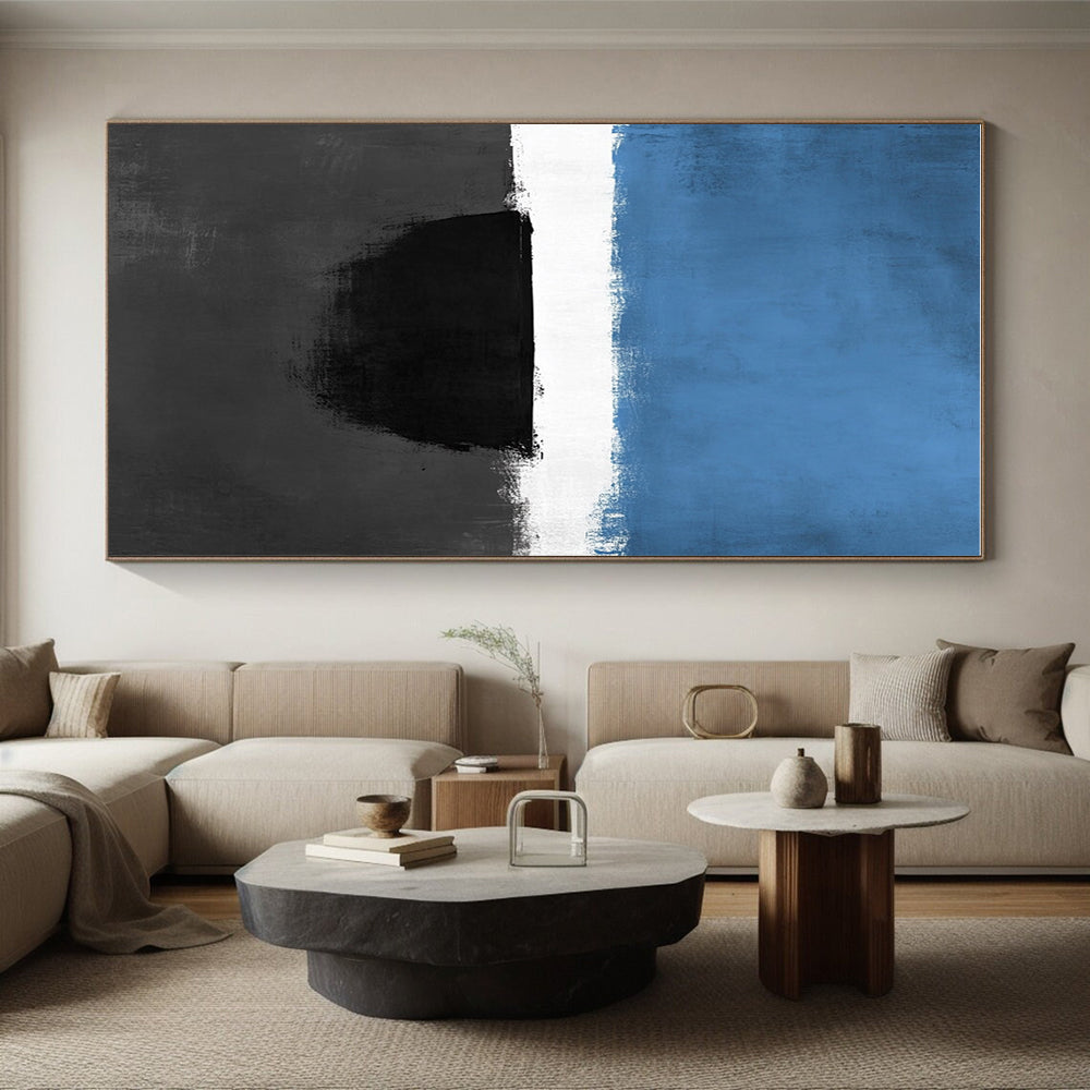 Blue White Black Abstract Painting GER848