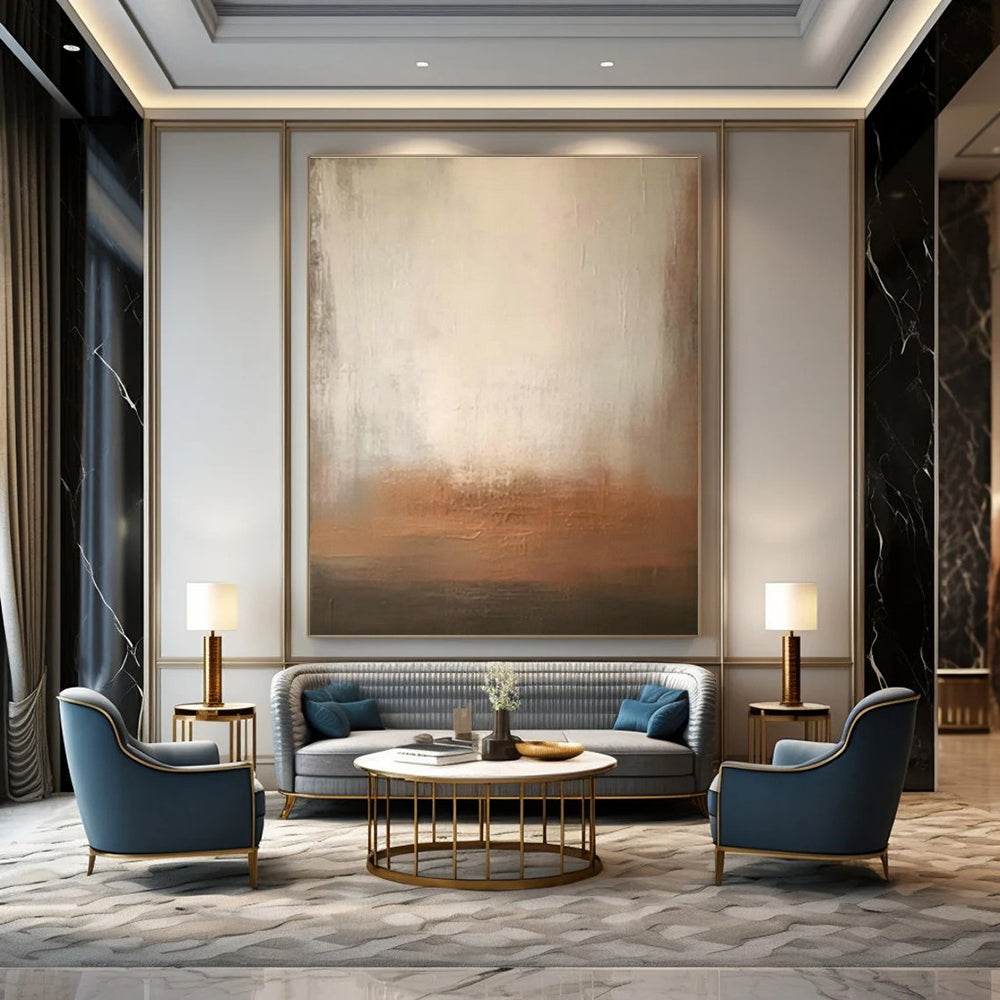 Oversized Abstract Hand - Painted Murals for Office Reception Ceilings & Bedroom Alcove Walls DLZ0831