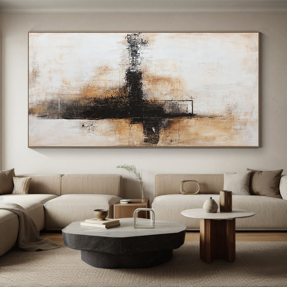 Cross Abstract with Black Brown and Beige GER339