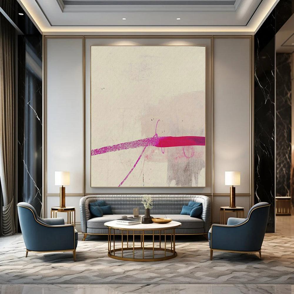 Large Customizable Handmade Abstract Painting for Bedroom Bed Footboard Wall and Living Room Coffee Table Lower Shelf Wall DLZ1942