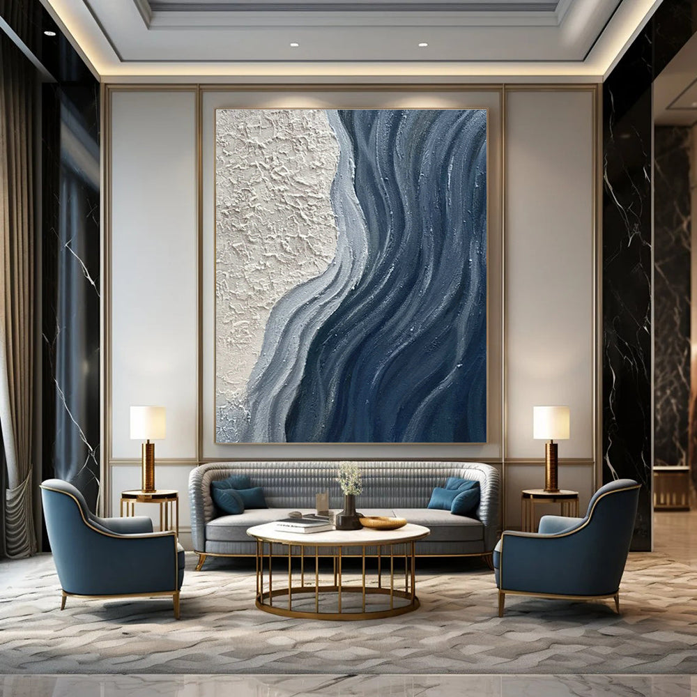 Custom Hand - Painted Abstract Art for Living Room Media Walls & Entryway Nooks DLZ0662