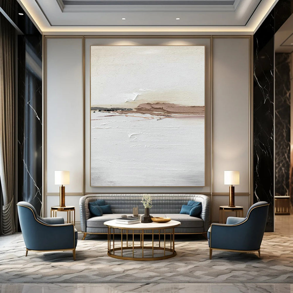 Custom Abstract Painting for Dining Room Banquette & Cottage Entryway Bench Area DLZ2378