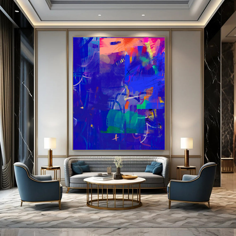 Hand - Painted Abstract Murals for Cottage Living Room and Entryway DLZ0647