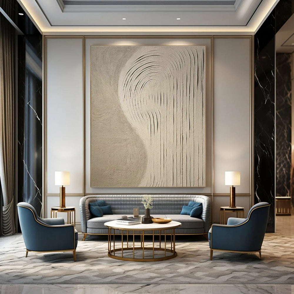 Large Customizable Handmade Abstract Painting for Bedroom Bed Footboard Wall and Living Room Coffee Table Lower Shelf Wall DLZ1855