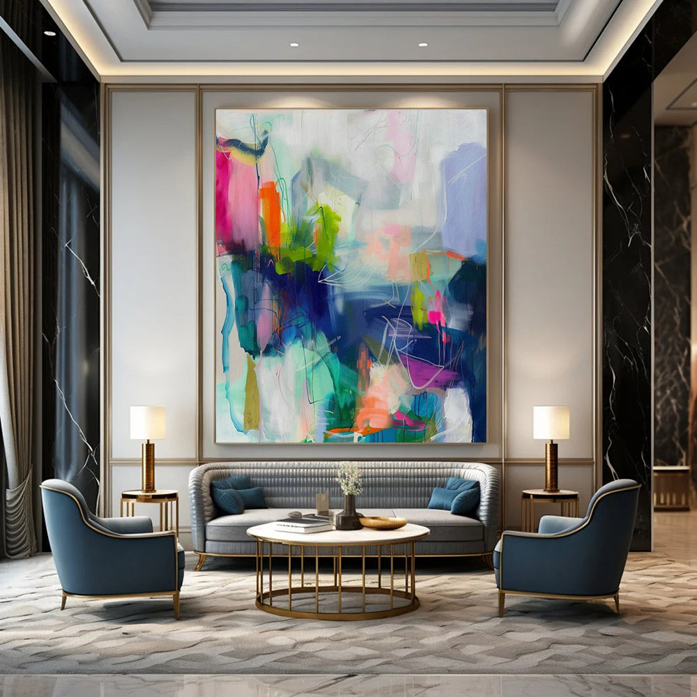 Stupendous Tailored Handmade Abstract Canvas for Bedroom & Living Room DLZ2083