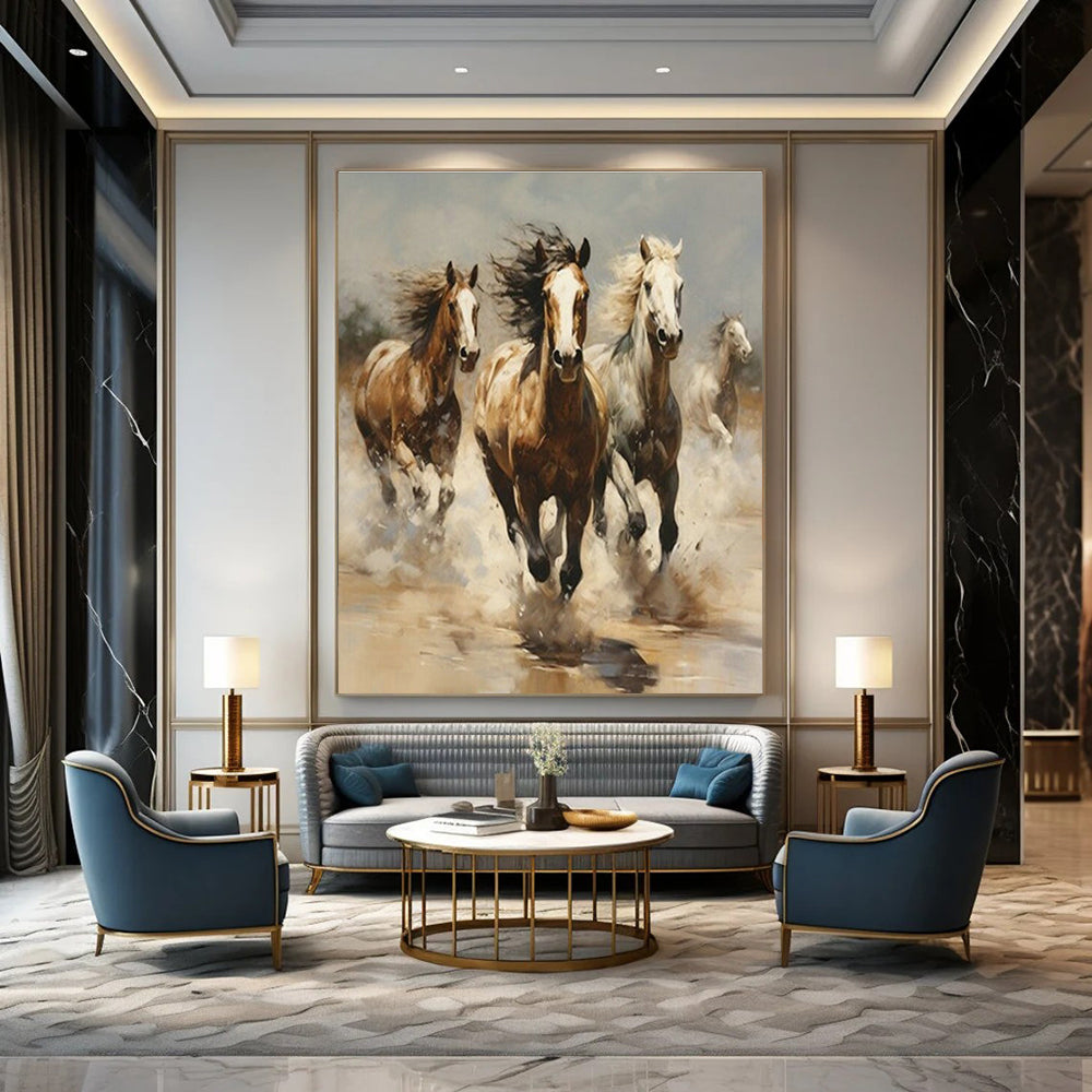 Custom Hand-Painted Abstract Painting for Bedroom and Cottage Living Room DLZ1544