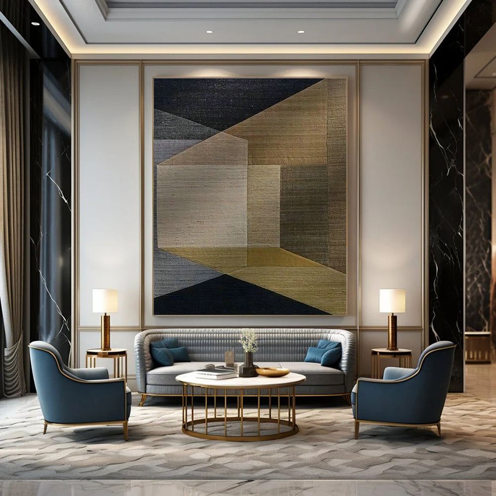 Hand - Painted Oversized Abstract Painting for Dining Room & Cottage Entryway DLZ1141