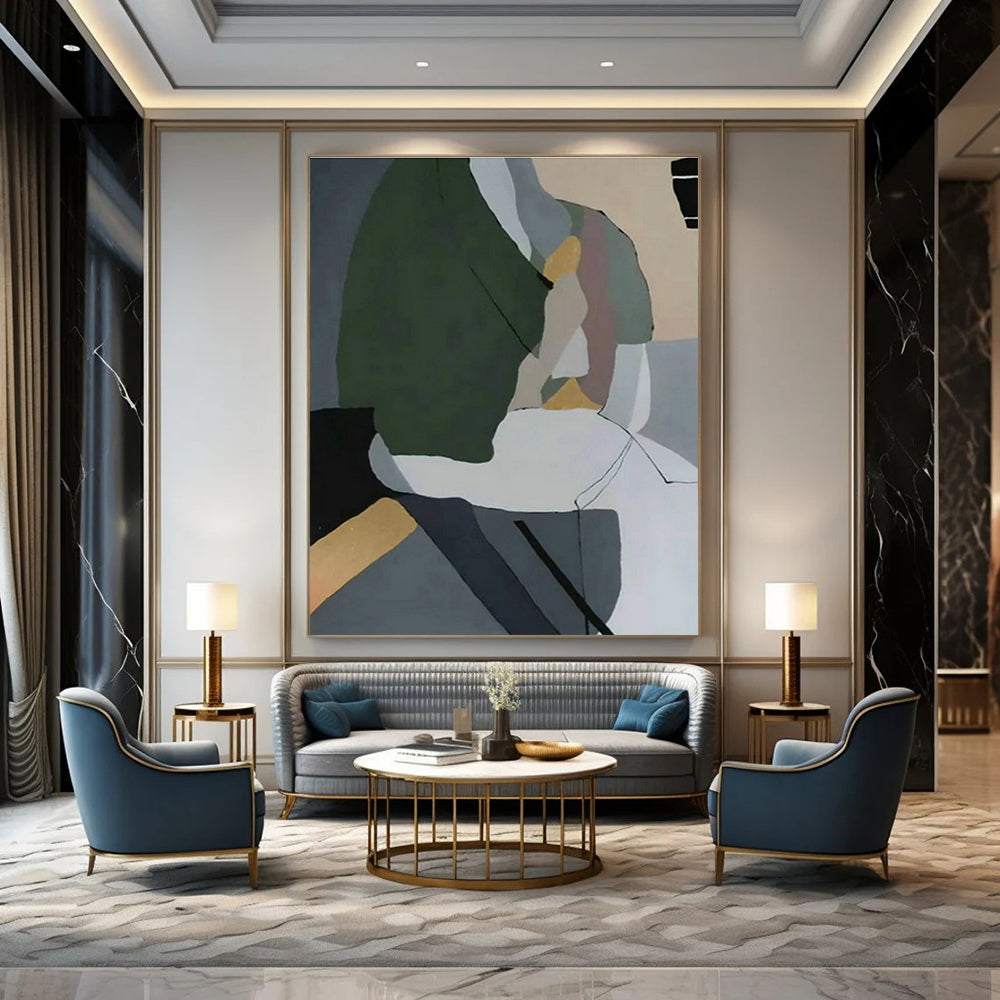 Massive Abstract Hand - Painted Murals for Office and Entryway DLZ0540