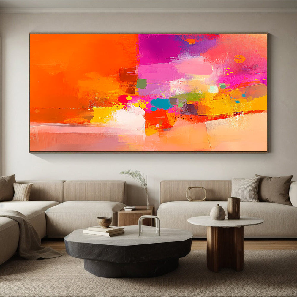 Vibrant Color Burst Abstract Painting with Energetic Hues GER533