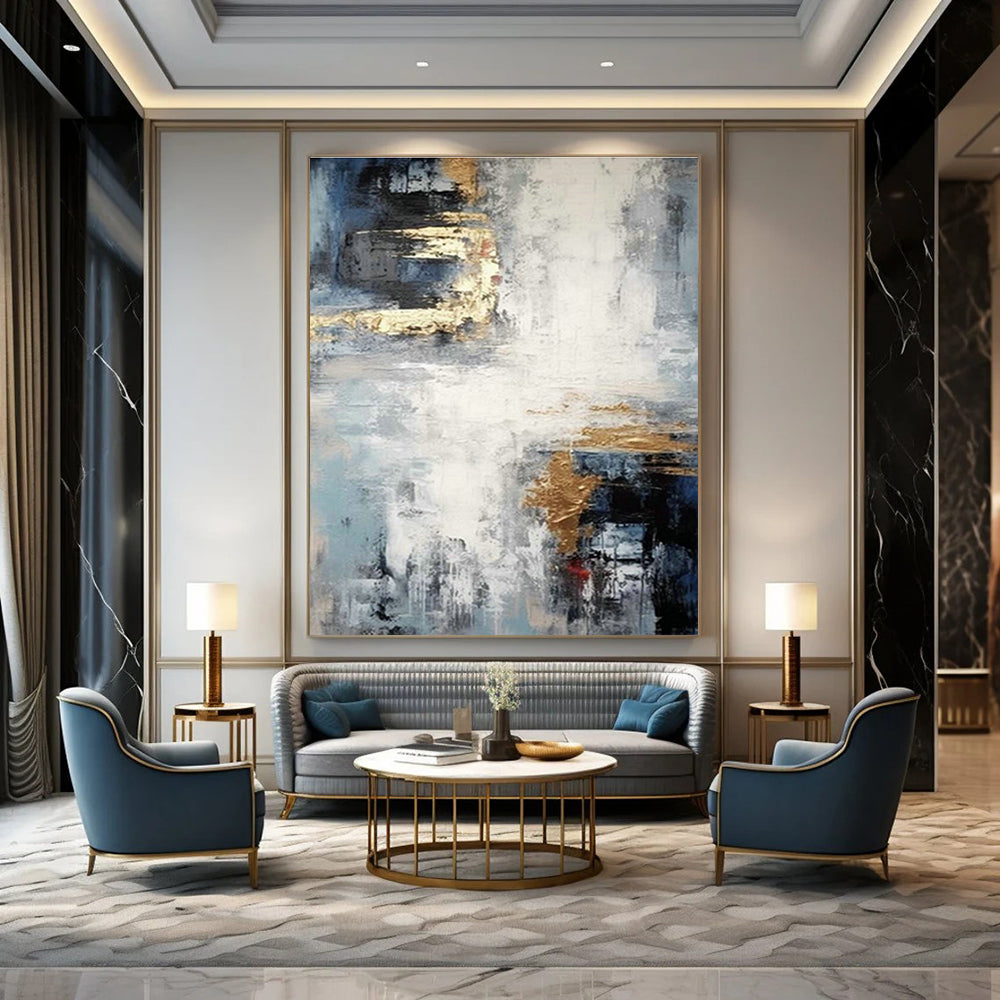 Customization of Large - sized Hand - Painted Abstract Paintings for Dining Room, Create a Pleasant Dining Atmosphere DLZ0366