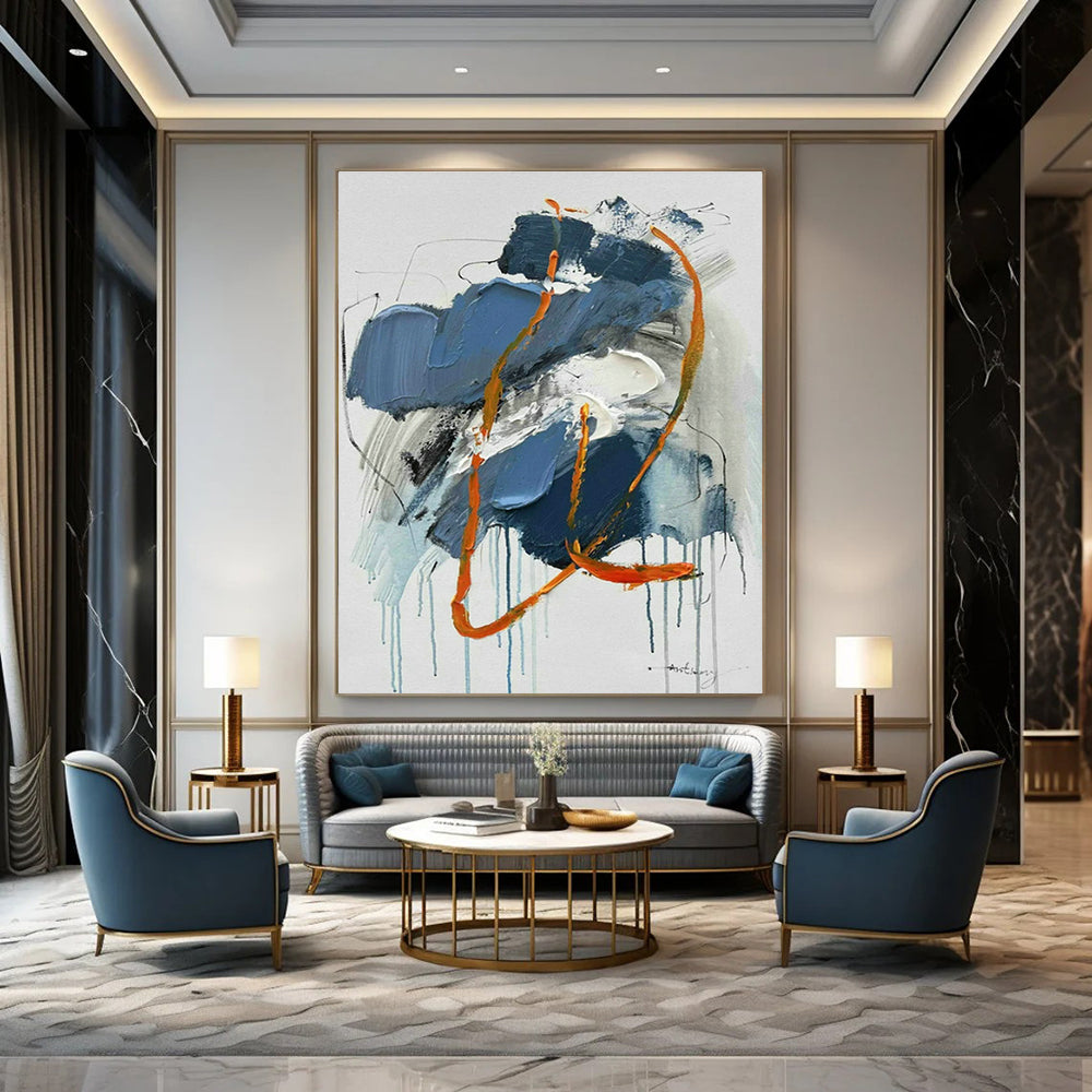 Handmade Abstract Wall Art for Cottage Office Printer Station Wall and Hallway Laundry Chute Niche DLZ1689