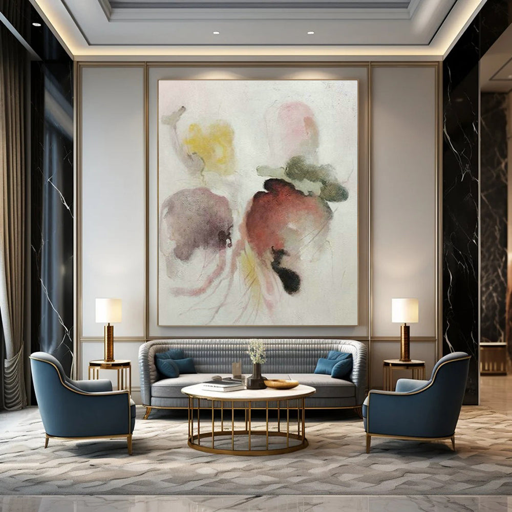 Oversized Custom Handmade Abstract Painting for Cottage Office Meeting Nook and Bedroom Reading Loft Wall DLZ1967