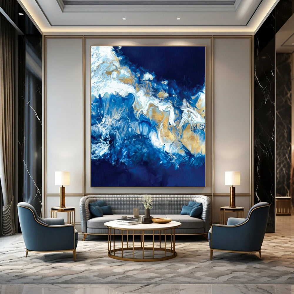 Oversized Handmade Abstract Painting for Office & Entryway DLZ2350