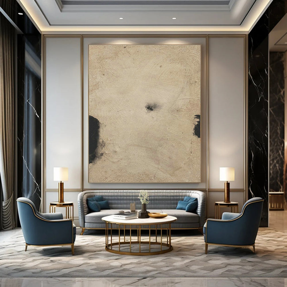 Handmade Extra-Large Abstract Wall Art Installation with Interactive Elements for Cottage Living Room & Office DLZ1428