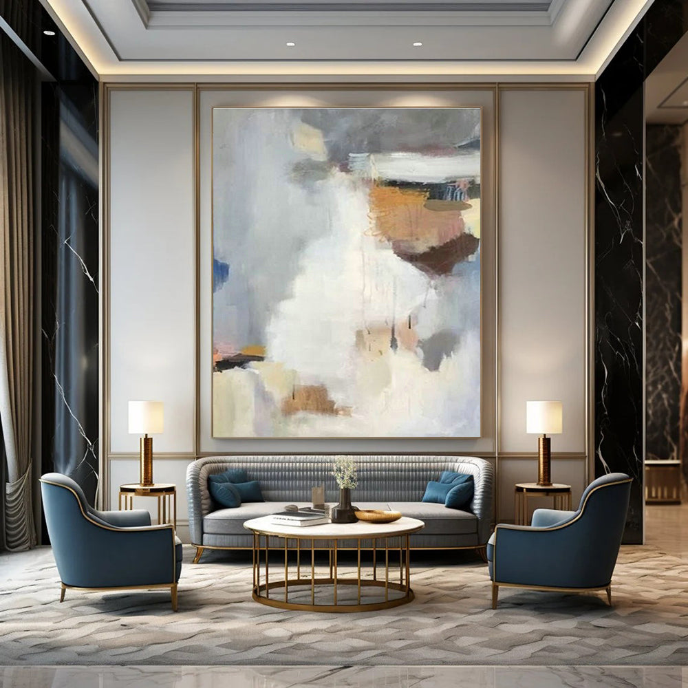 Hand-Painted Abstract Color Canvas Wall Hanging, Creating a Cozy Atmosphere for Bedroom and Entrance DLZ0963