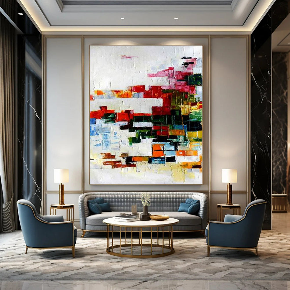 Mosaic - like Color Abstract Painting with a Patchwork of Hues ADGE417