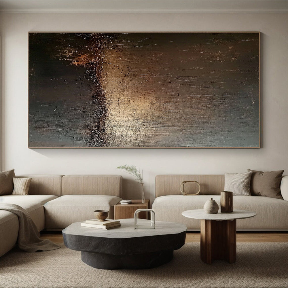 Dark Toned Brown and Black Abstract Art with Subtle Highlights GER291