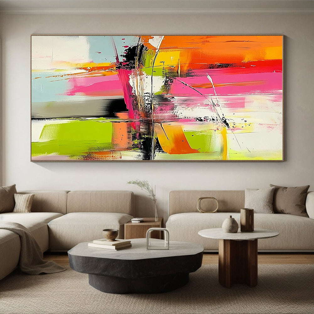 Bright Color Abstract Painting with Dynamic Strokes GER671