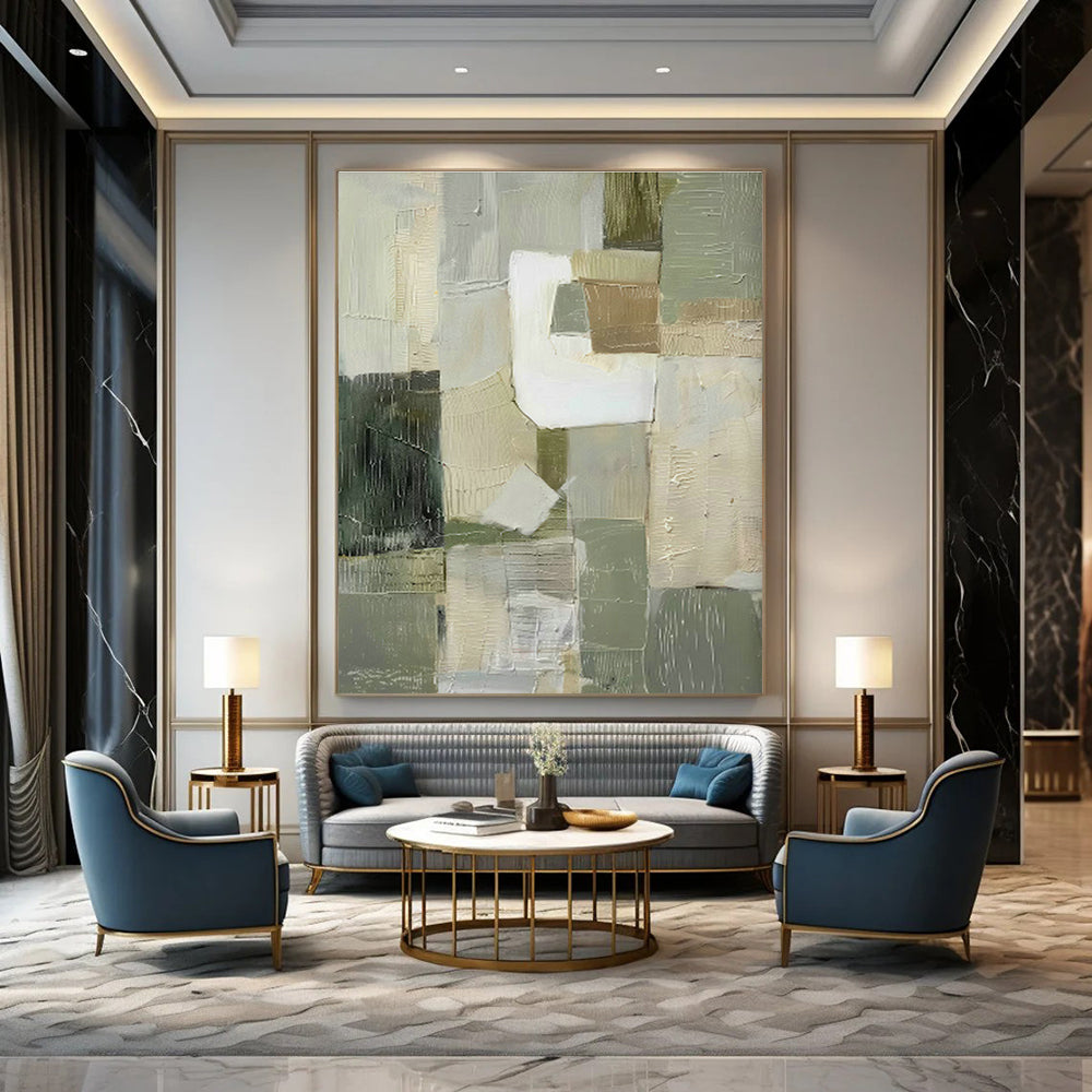 Massive Custom Abstract Paintings for Office Conference Room Podiums & Dining Room Side Chairs DLZ0708