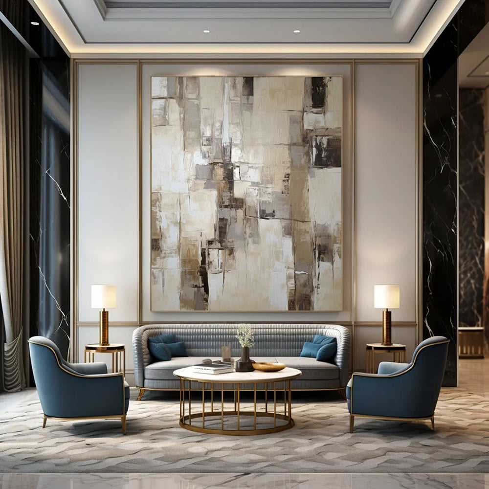 Hand - Painted Grand Abstract Canvas for Dining Room & Living Room DLZ1314