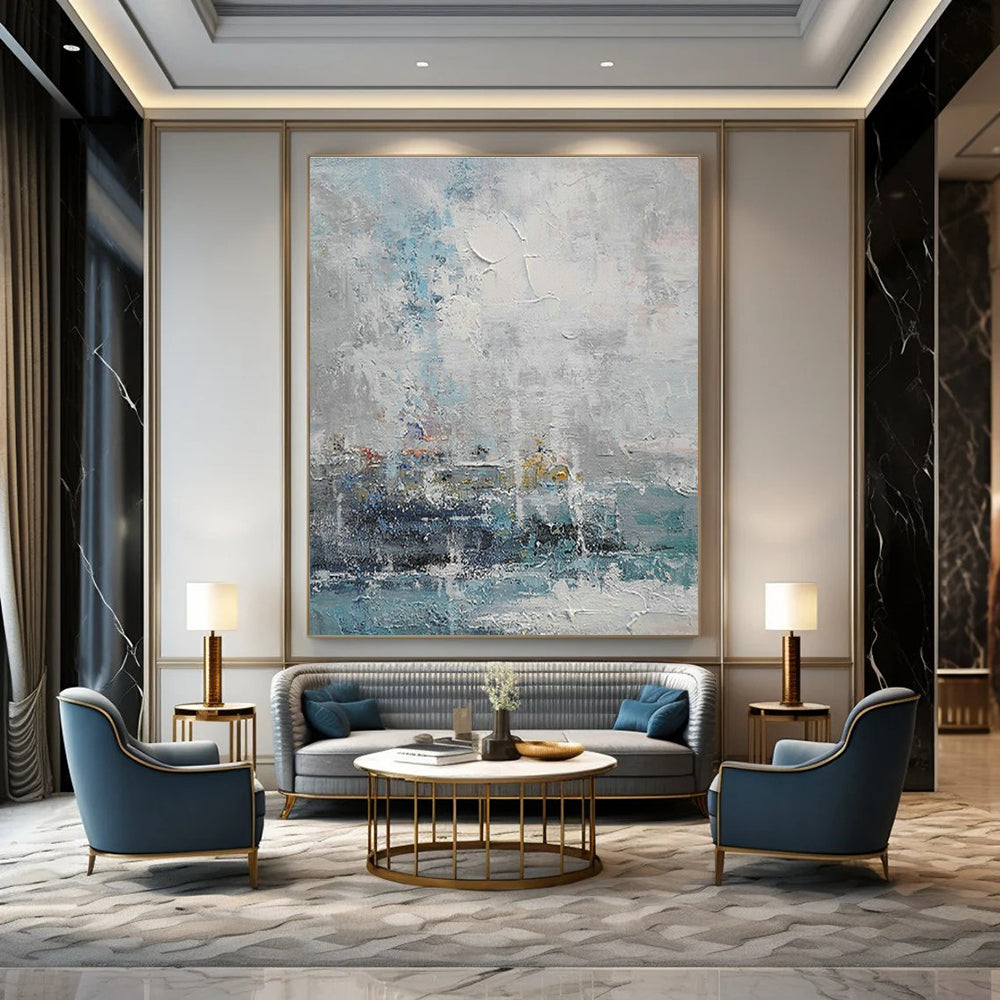 Oversized Handmade Abstract Painting for Dining Room & Entryway DLZ2011