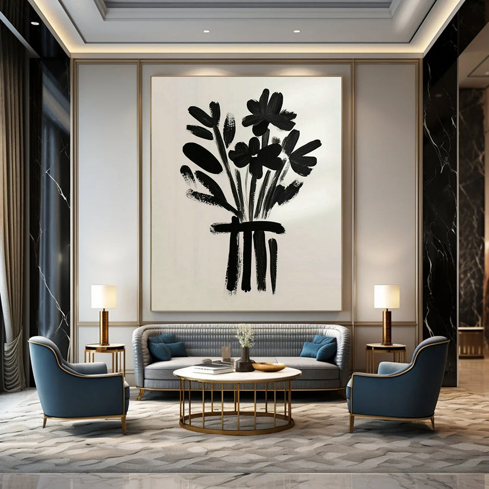 Massive Custom Hand - Painted Abstract Murals for Living Room Open - Shelf Kitchenettes & Cottage Outdoor Fire Pits DLZ0698
