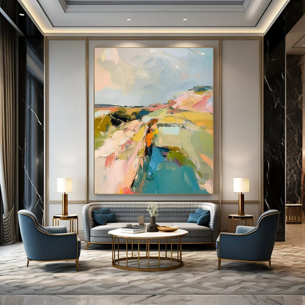 Custom Hand-Painted Abstract Painting for Office and Cottage Entryway DLZ1574