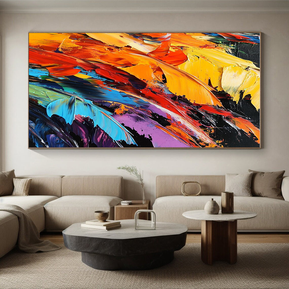 Colorful Textured Abstract Painting with Rich Layers GER599