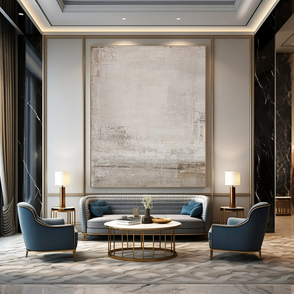 Gray - textured Minimalist Abstract Painting for Subtle Spaces ADGE055