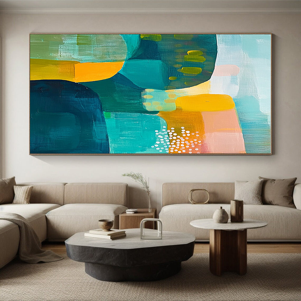 Colorful Abstract Shapes Painting with Vibrant Energy GER174