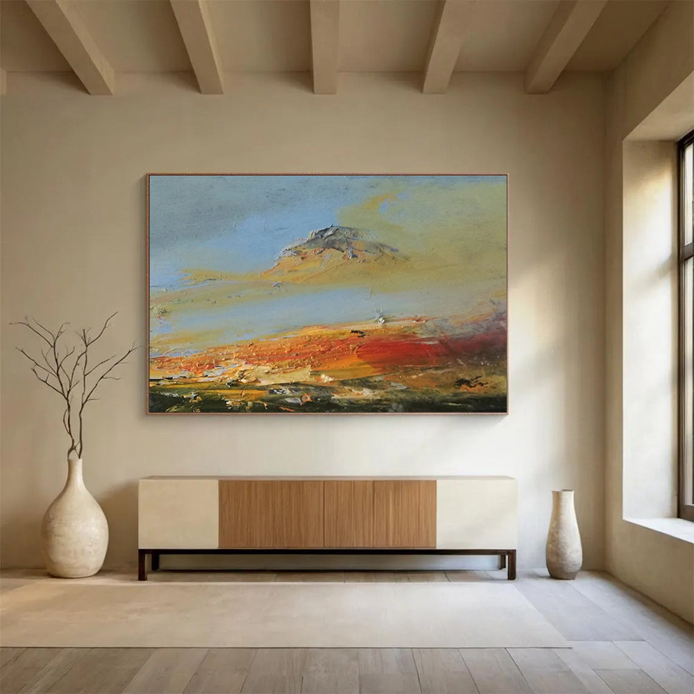 Colorful Mountain Sunset Abstract Painting THY041