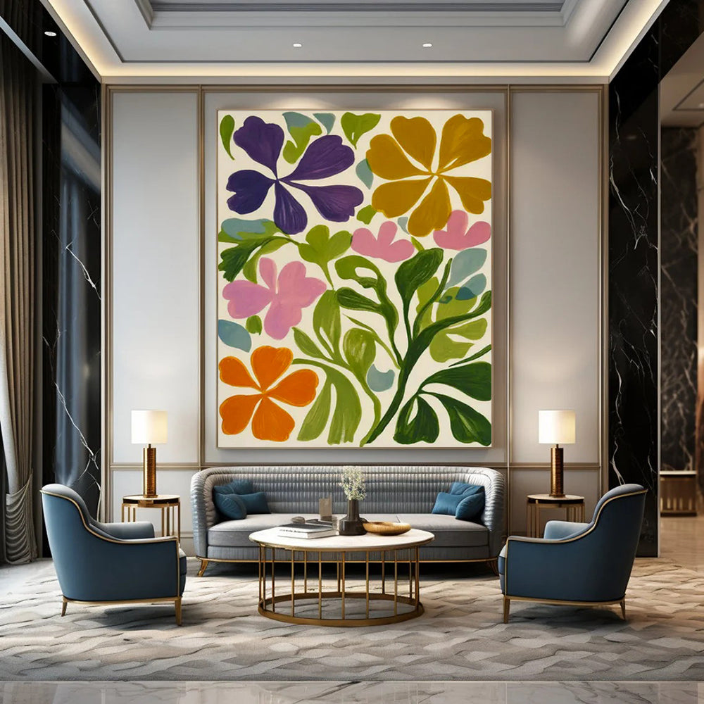 Custom Hand-Painted Abstract Canvas for Bedroom Bedside Table Wall & Living Room Sideboard Back Wall DLZ1764