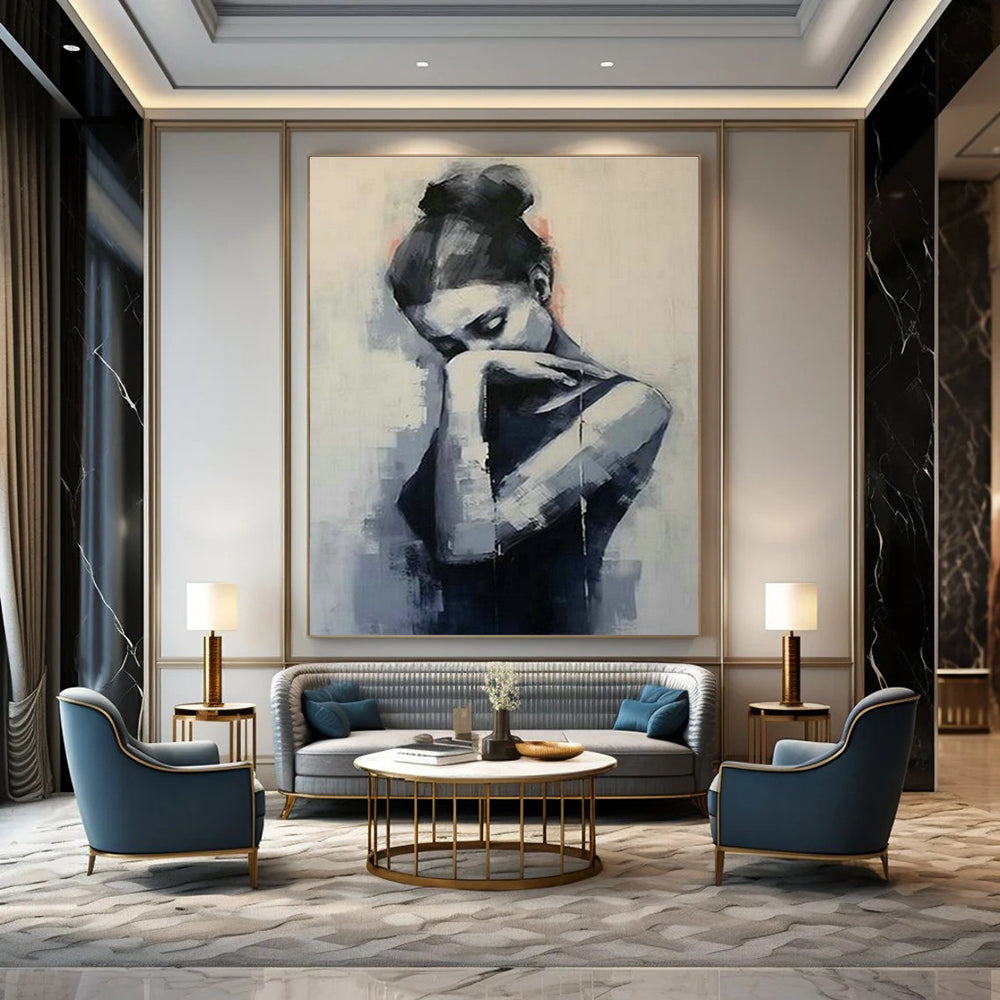 Customization of Extra - Large Hand - Painted Abstract Paintings for Hallway, Add Fun to the Space DLZ0361
