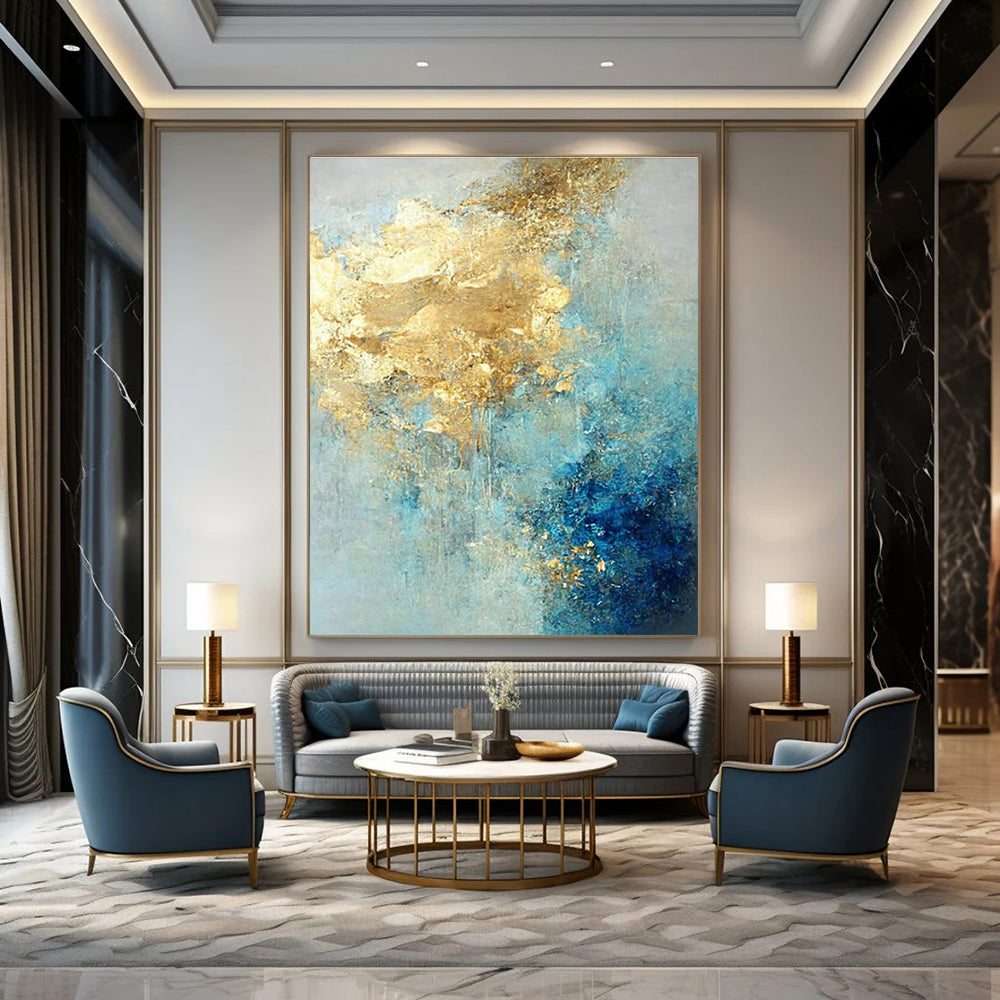 Extra-large Custom Handmade Abstract Painting for Entryway Coat Check Wall and Hallway Display Shelf Wall DLZ1922