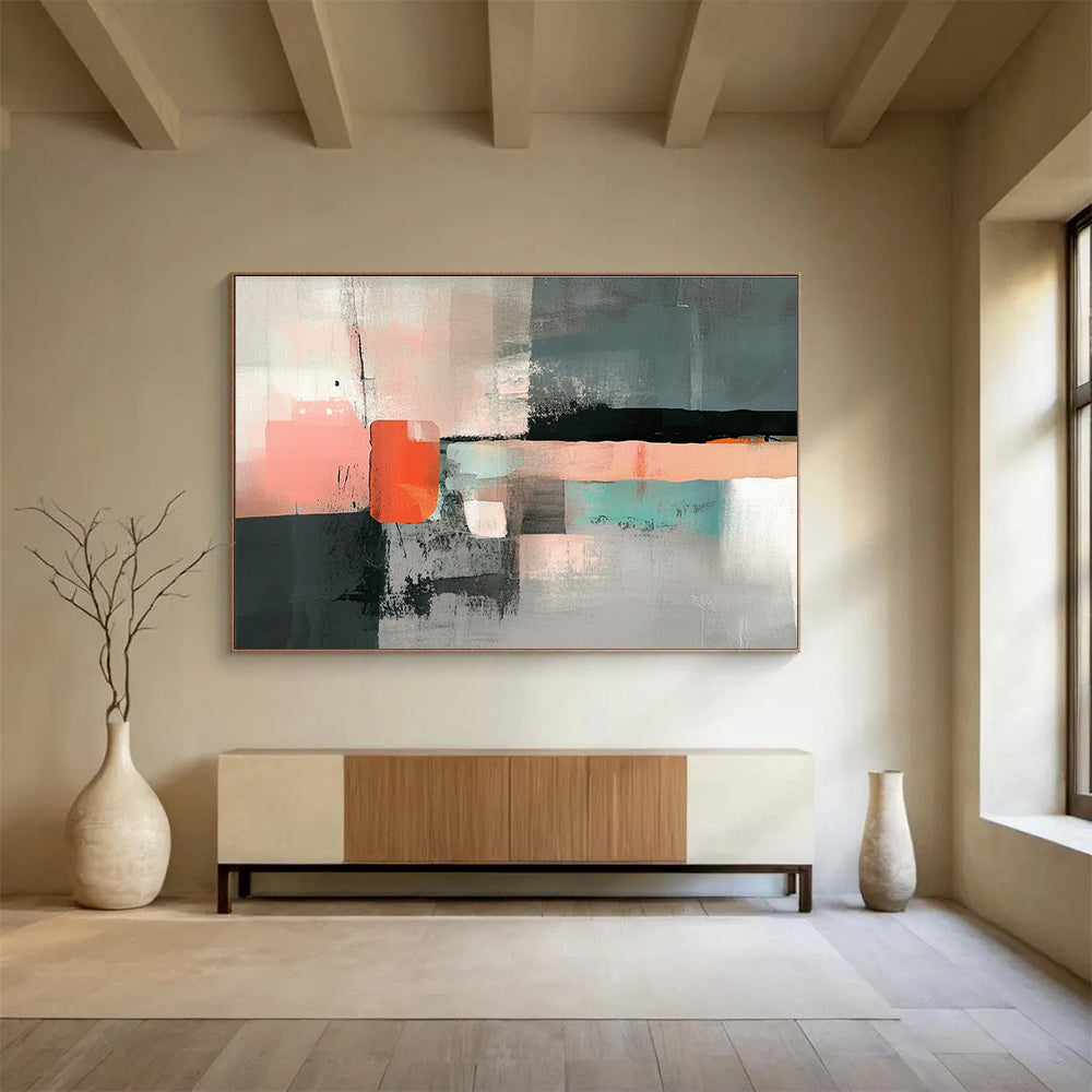 Minimalist Geometric Abstract Painting with Subtle Tones DYP532
