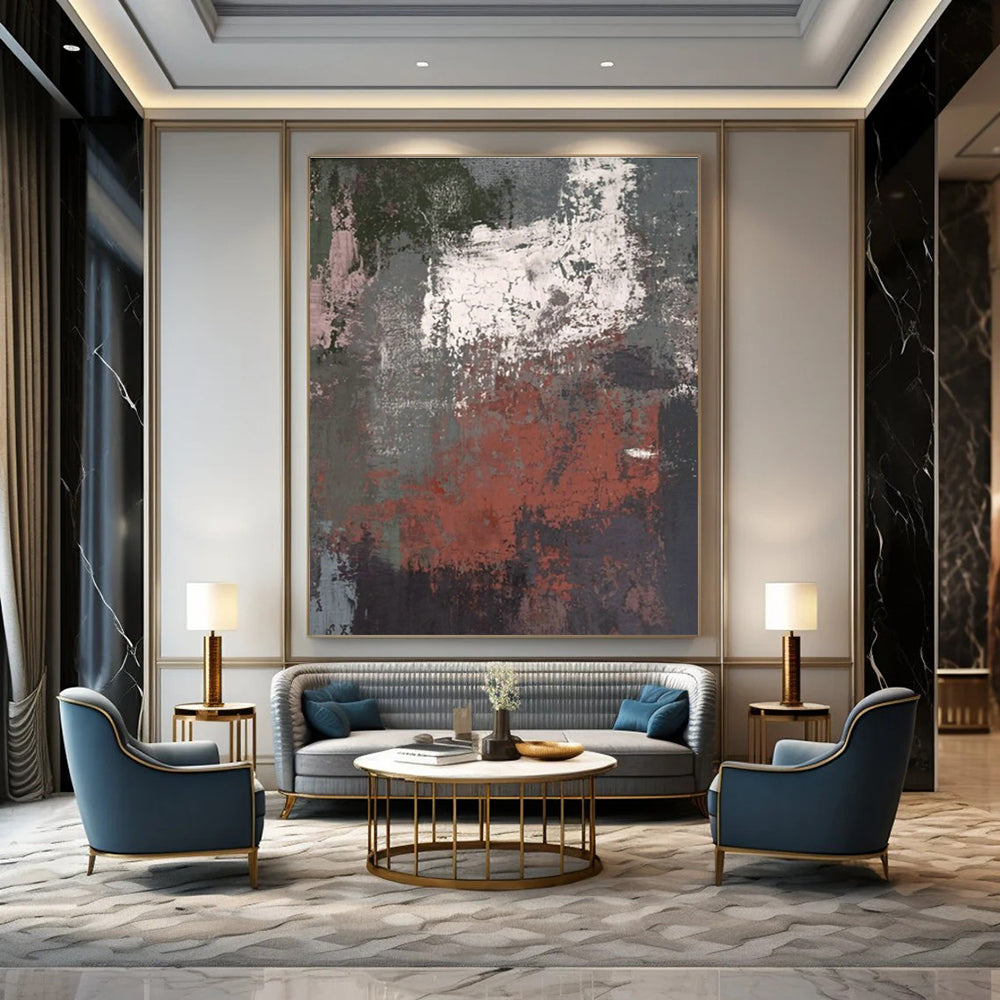 Large Hand - Painted Abstract Canvases for Hallway and Office DLZ0637