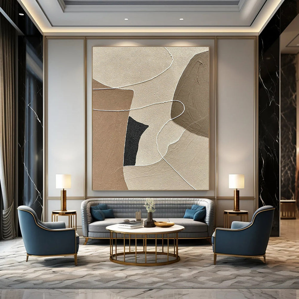 Handmade Extra - Large Abstract Painting for Dining Room & Entryway DLZ1119