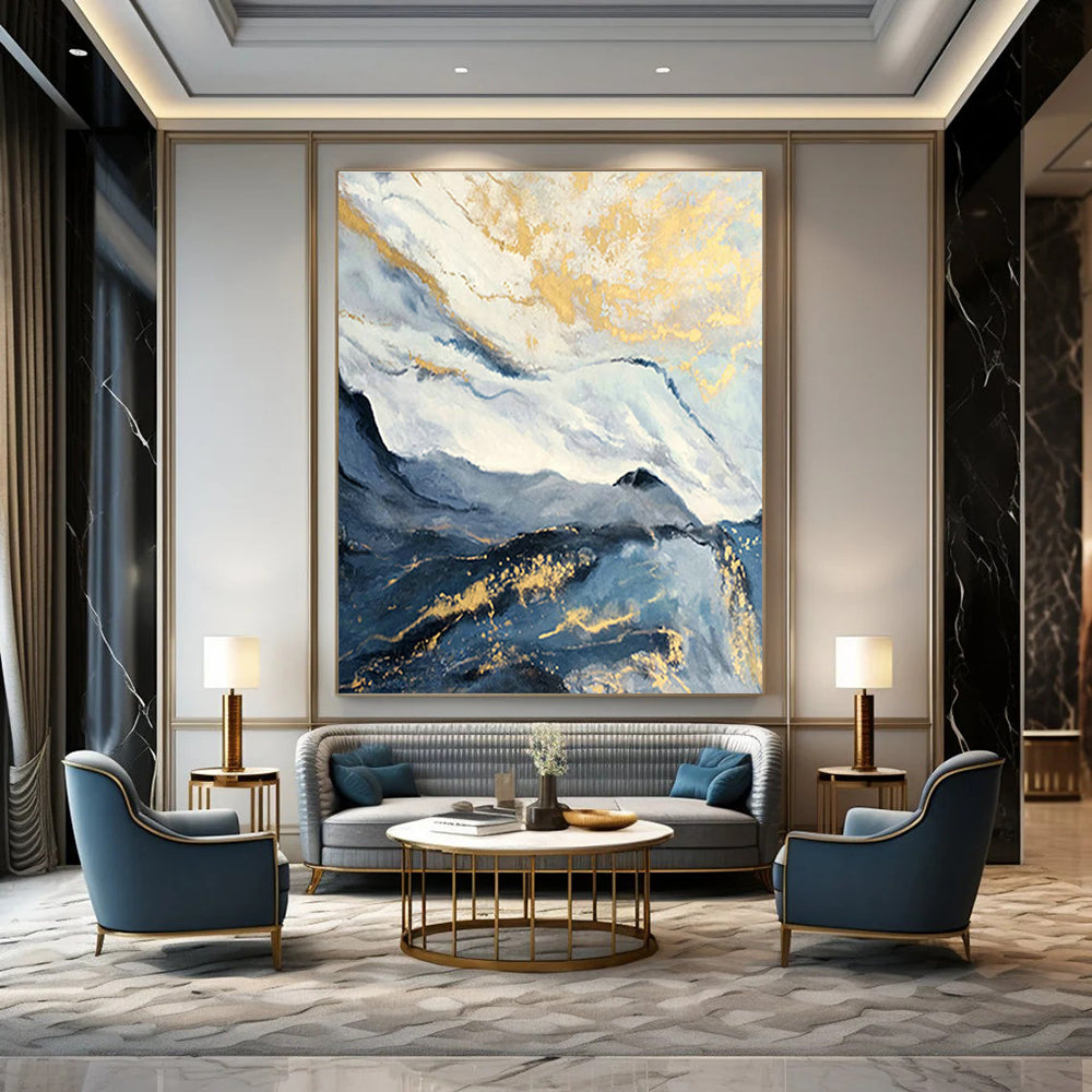 Hand-Painted Geometric Abstract Wall Hanging, a Stylish Embellishment for Dining Room and Foyer DLZ0950