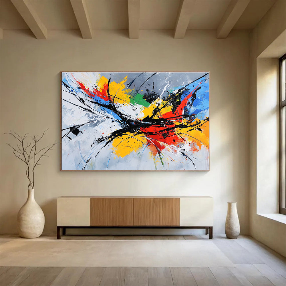 Colorful Expressive Splash Abstract Painting with Vibrant Colors DYP332
