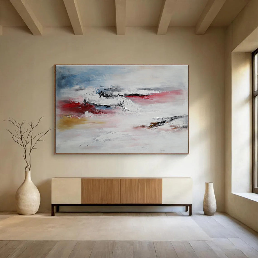 Soft Color Landscape Abstract Painting with Pastel Tones DYP333