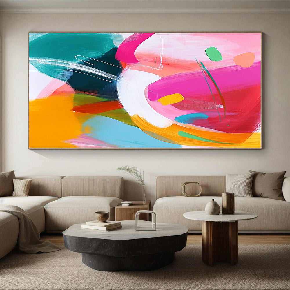 Bold Colorful Abstract with Pink Green and Orange GER298