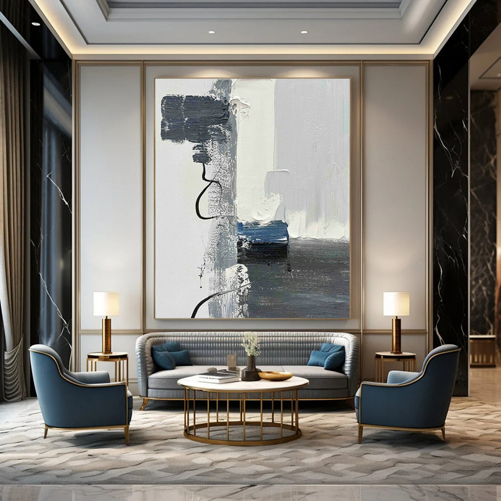 Large Custom Handmade Abstract Painting for Cottage Office & Living Room DLZ1672