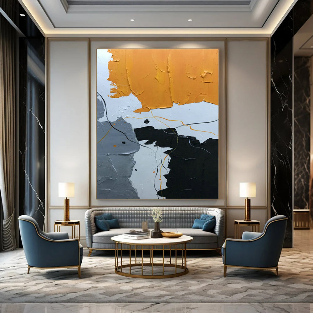 Handcrafted Extra - Large Abstract Canvas for Cottage Dining Room & Hallway DLZ1341