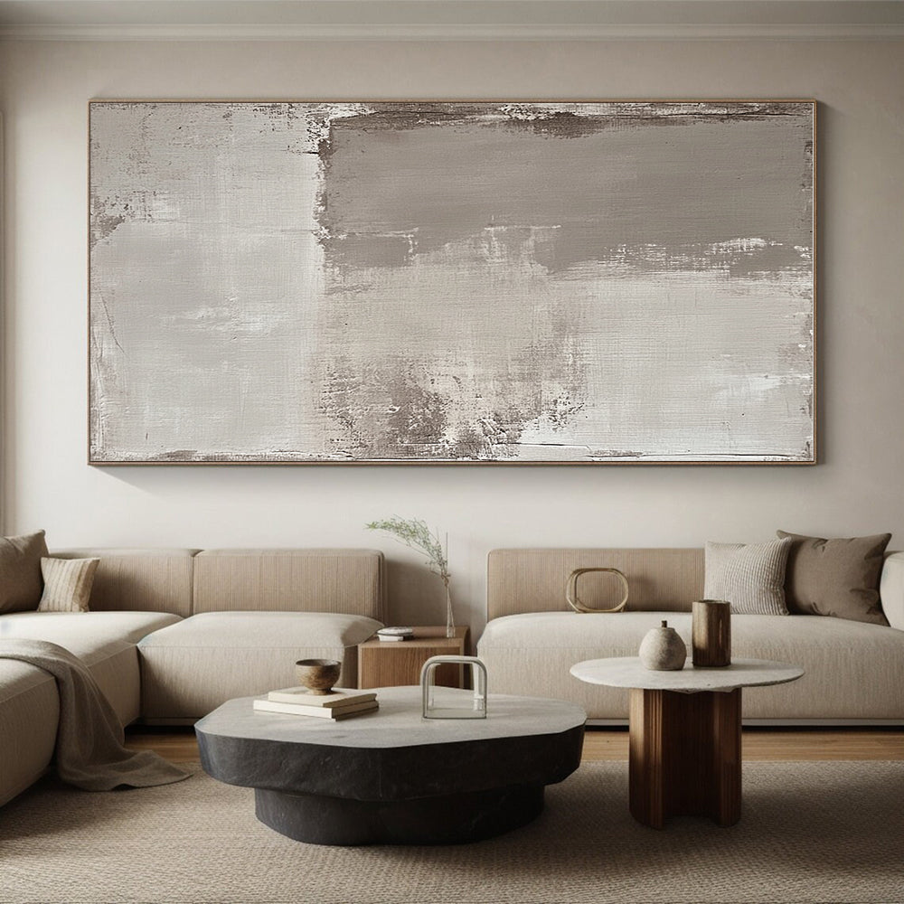 Gray Textured Abstract Painting with Muted Tones GER041