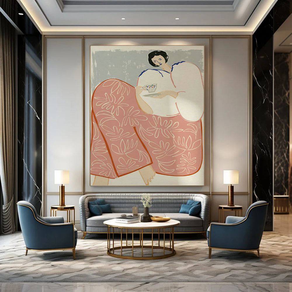 Giant Tailored Abstract Canvas for Cottage Entryway & Dining Room DLZ1154