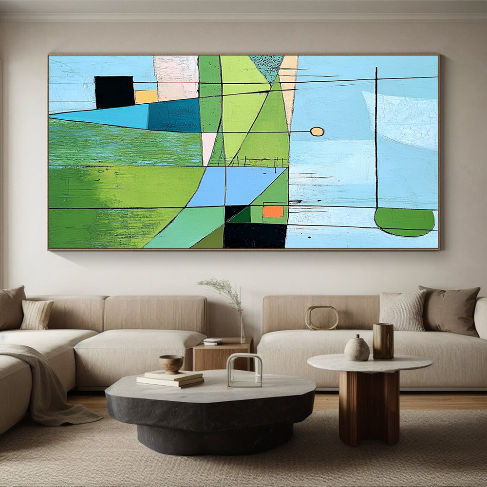 Green and Blue Landscape - Themed Abstract Artwork GER232